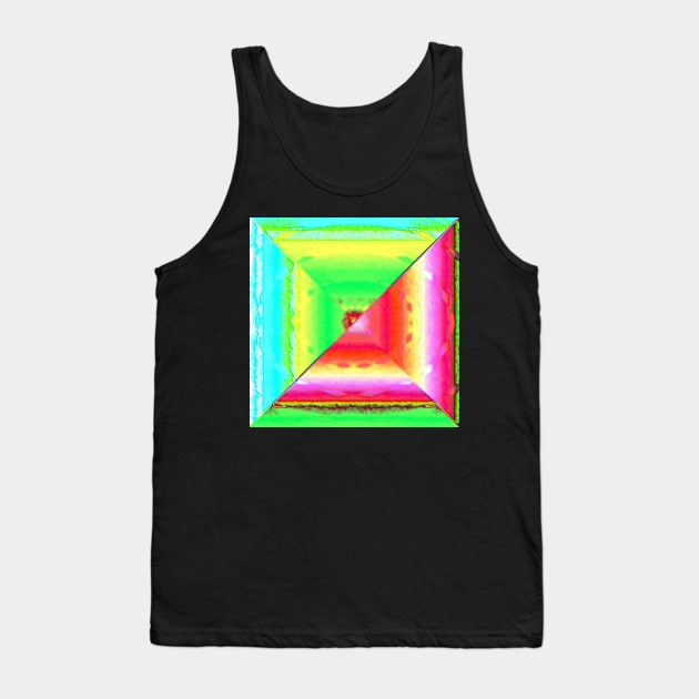 Sacred Geometry 3D Watercolor Pyramid Architecture Tank Top by PlanetMonkey